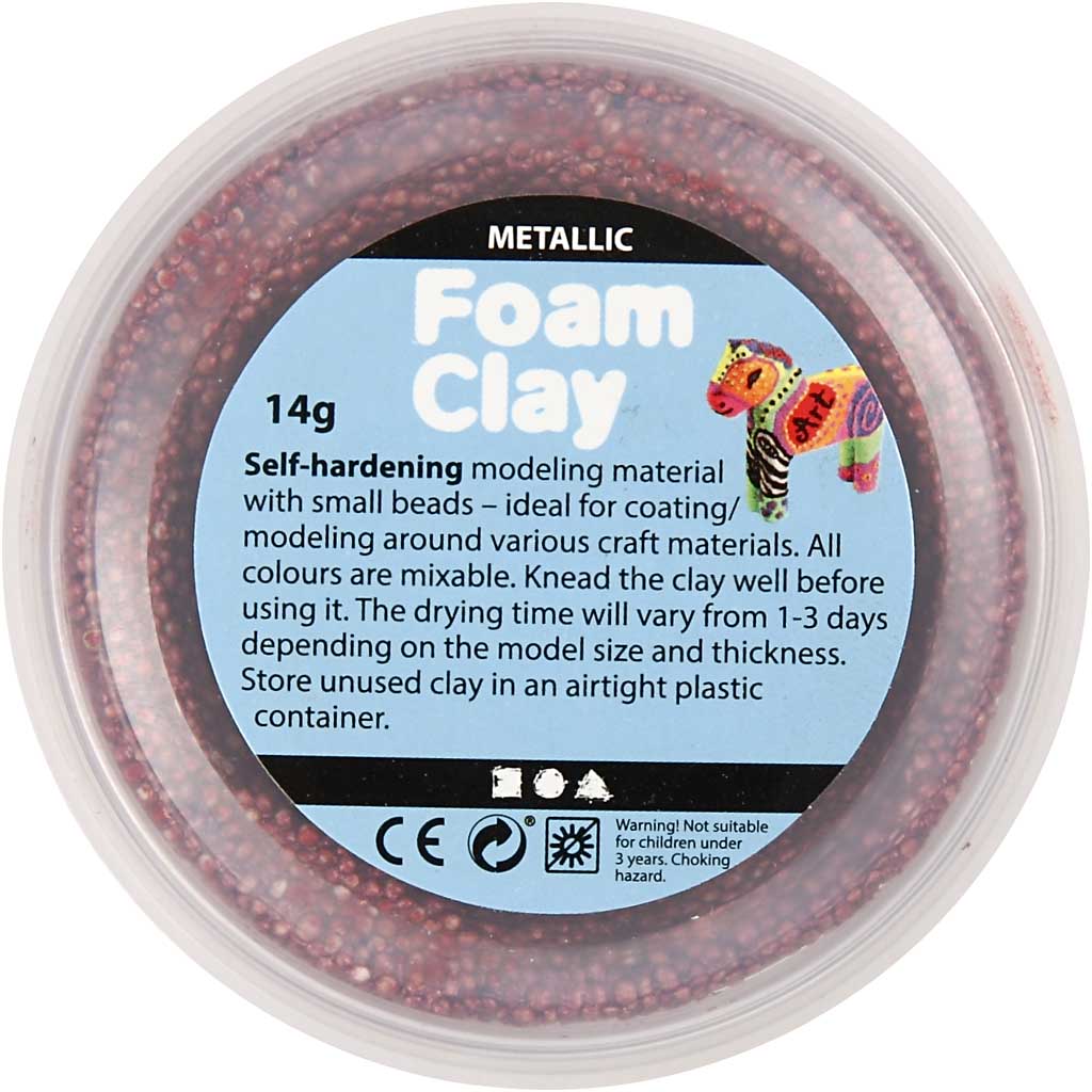 Foam Clay®, metallic, sterke kleuren, 6x14 gr/ 1 doos [HOB-78811]