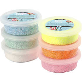 Foam Clay®, glitter, pastelkleuren, 6x14 gr/ 1 doos [HOB-78812]