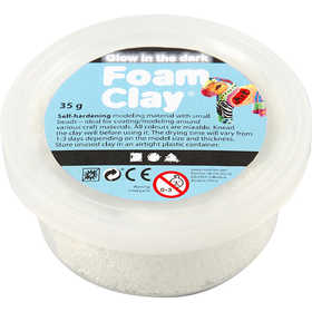 Foam Clay®, glow in the dark, 35 gr/ 1 Doosje [HOB-78835]
