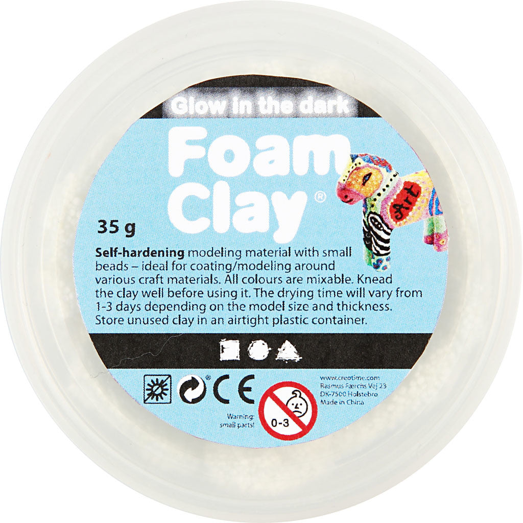 Foam Clay®, glow in the dark, 35 gr/ 1 Doosje [HOB-78835]