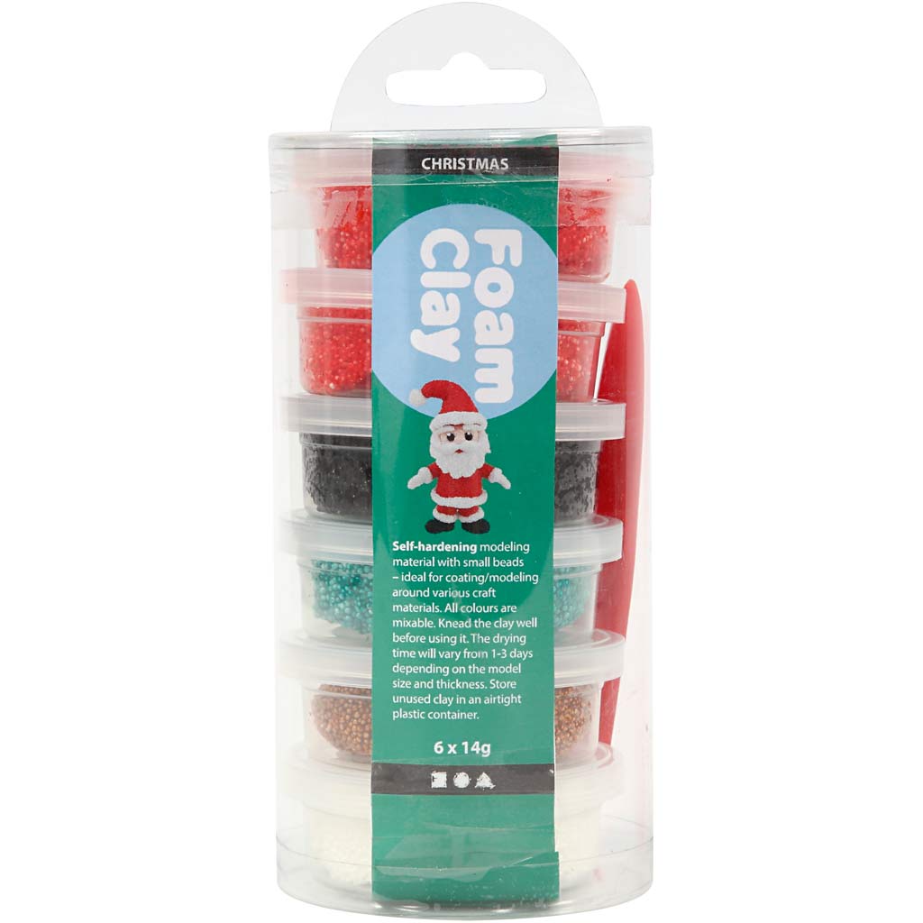 Foam Clay®, Kerst verf, 6x14 gr/ 1 doos [HOB-78844]