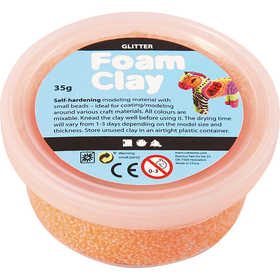 Foam Clay®, glitter, oranje, 35 gr/ 1 Doosje [HOB-78863]