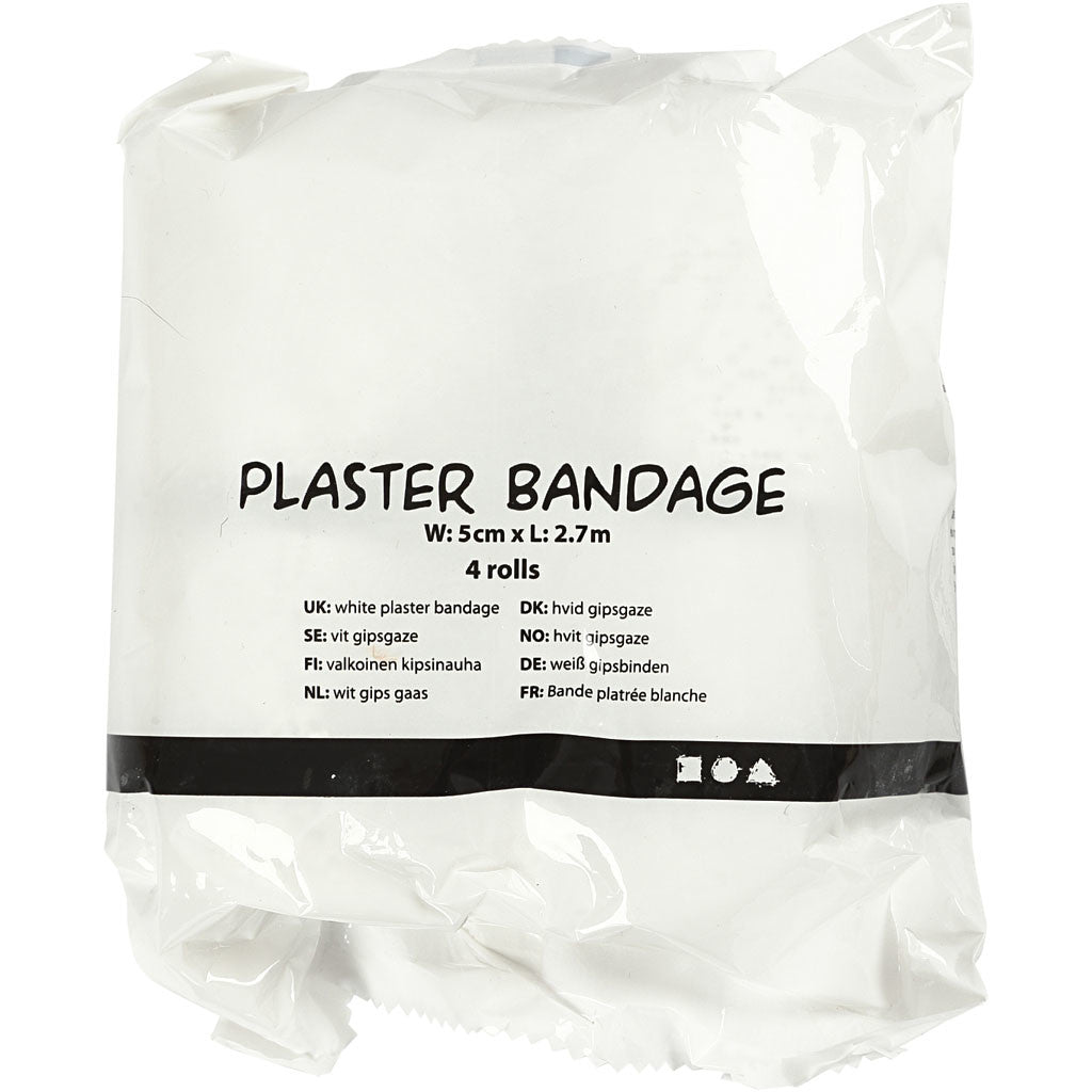 Gipsgaas, L: 2,7 M, B: 5 cm, wit, 4 rol/ 1 doos [HOB-78912]
