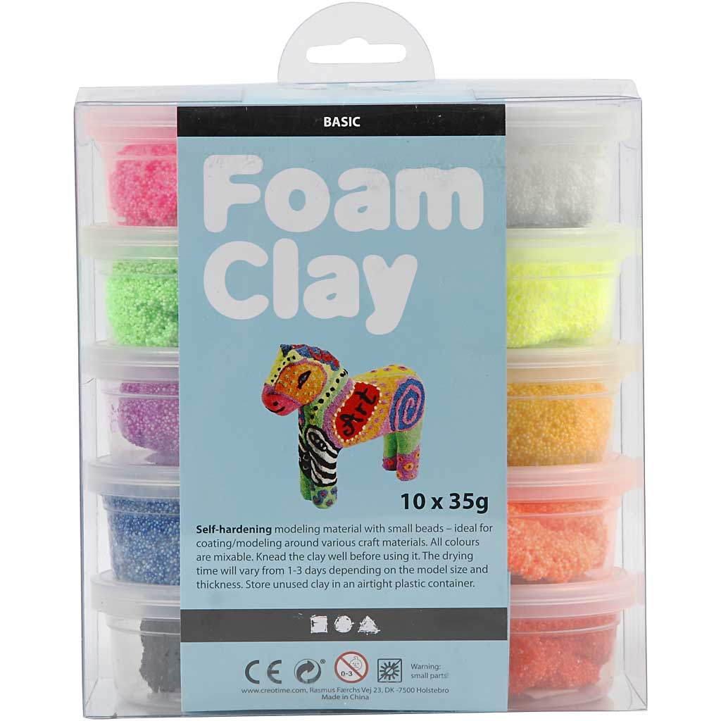 Foam Clay®, diverse kleuren, 10x35 gr/ 1 doos [HOB-78930]