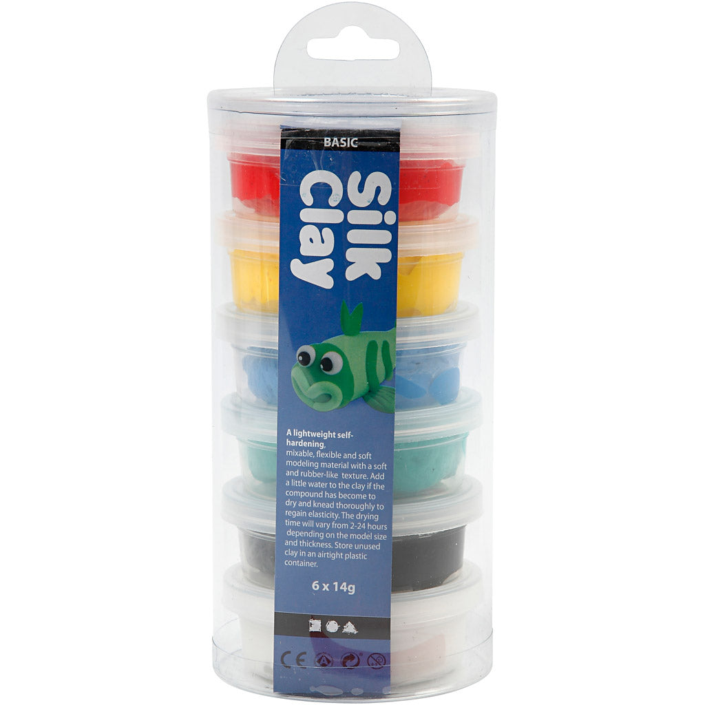 Silk Clay®, standaardkleuren, 6x14 gr/ 1 doos [HOB-79141]