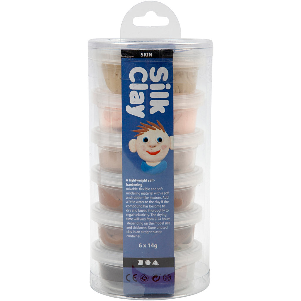 Silk Clay®, skin colours, 6x14 gr/ 1 doos [HOB-79142]