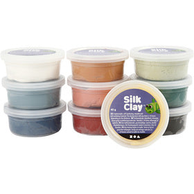 Silk Clay®, pastelkleuren, 10x40gr/ 1 doos [HOB-79154]