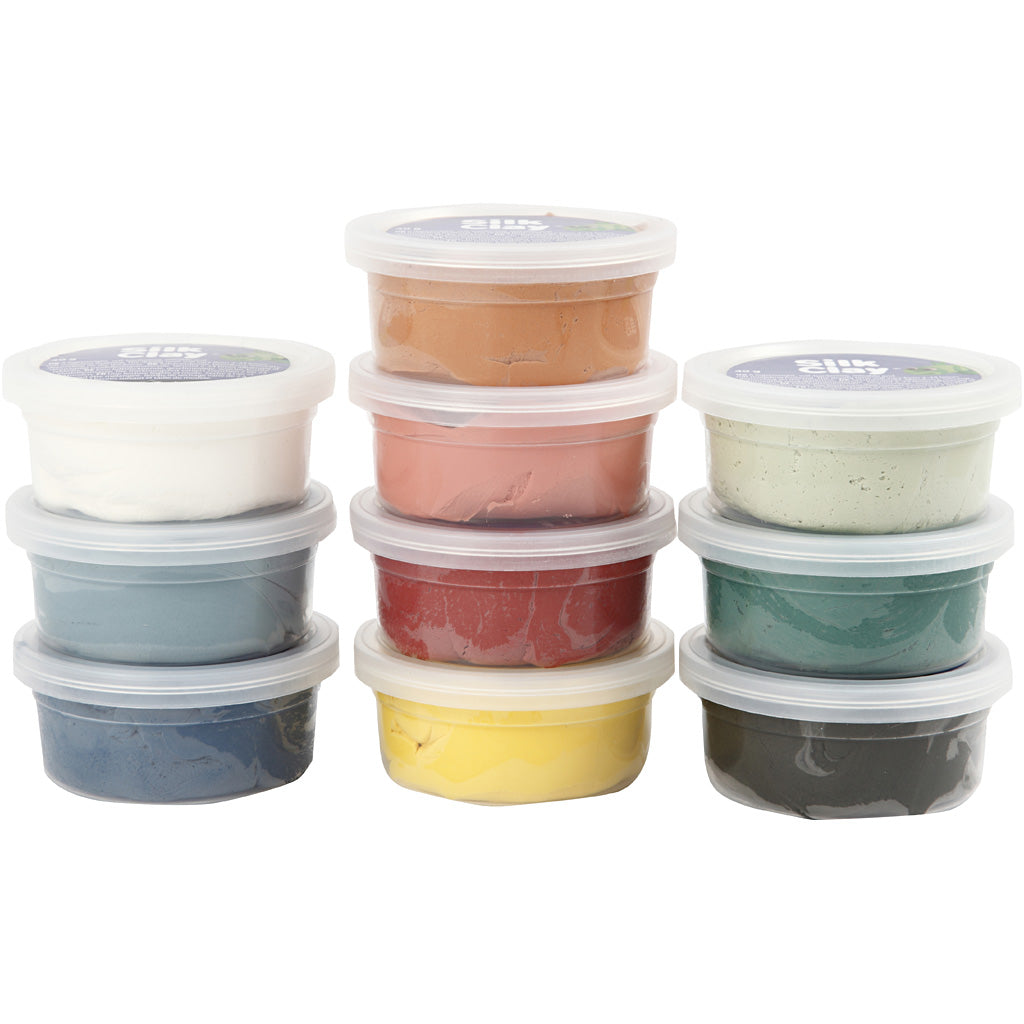 Silk Clay®, pastelkleuren, 10x40gr/ 1 doos [HOB-79154]