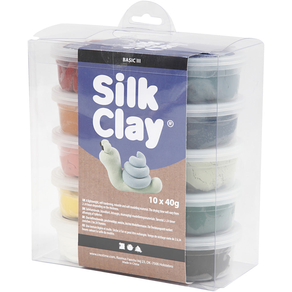 Silk Clay®, pastelkleuren, 10x40gr/ 1 doos [HOB-79154]