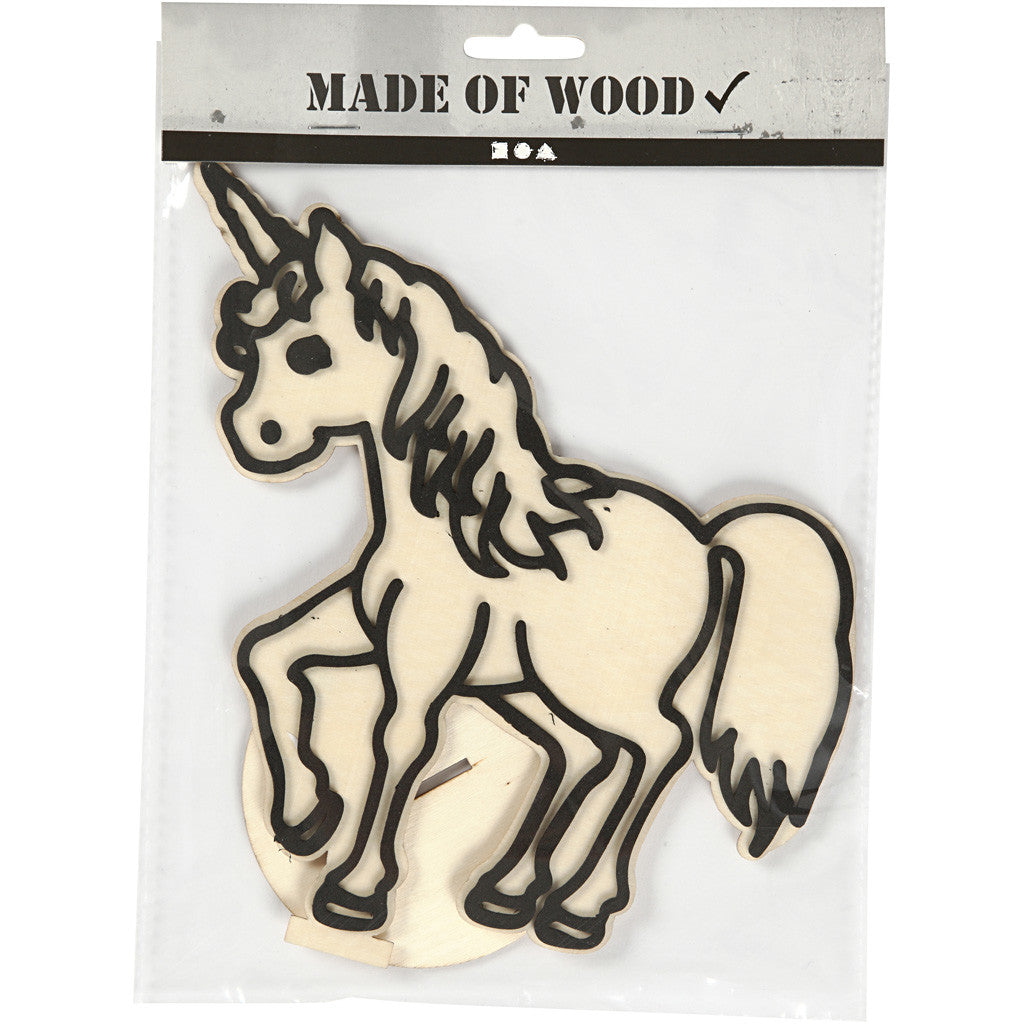Figuur om te decoreren, Unicorn, H: 19 cm, 1 stuk [HOB-791954]