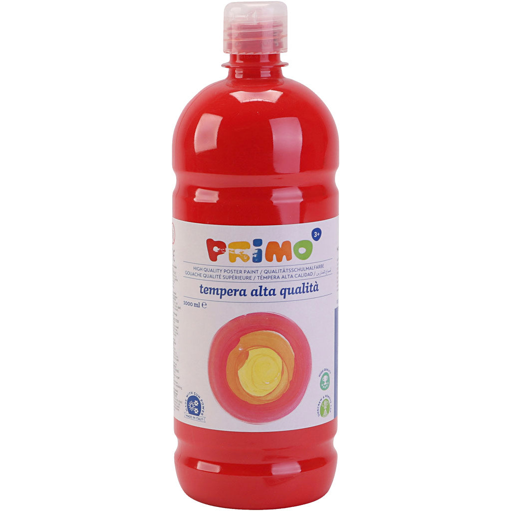 Tempera Verf Mat, rood, 1000 ml/ 1 fles [HOB-642134]