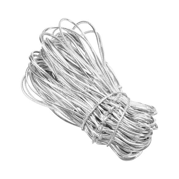 Versierelastiek Metallic Zilver 20cm (50 stuks) [8MS]