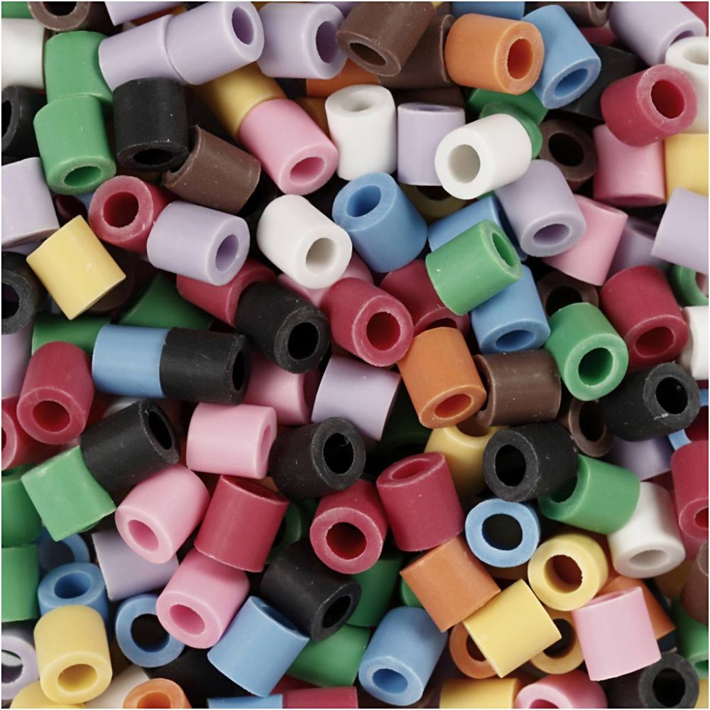 BioBeads van NABBI, afm 5x5 mm, gatgrootte 2.5 mm, medium, diverse kleuren, 1000 stuk/ 1 doos [HOB-9067710]