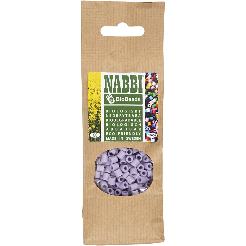 BioBeads van NABBI, afm 5x5 mm, gatgrootte 2.5 mm, medium, paars, 1000 stuk/ 1 doos [HOB-9067780]