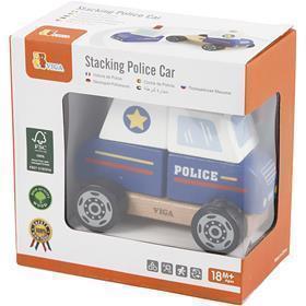 VIGA houten politiewagen speelgoed, politieauto, afm 13x10x8 cm, 1 stuk [HOB-907662]