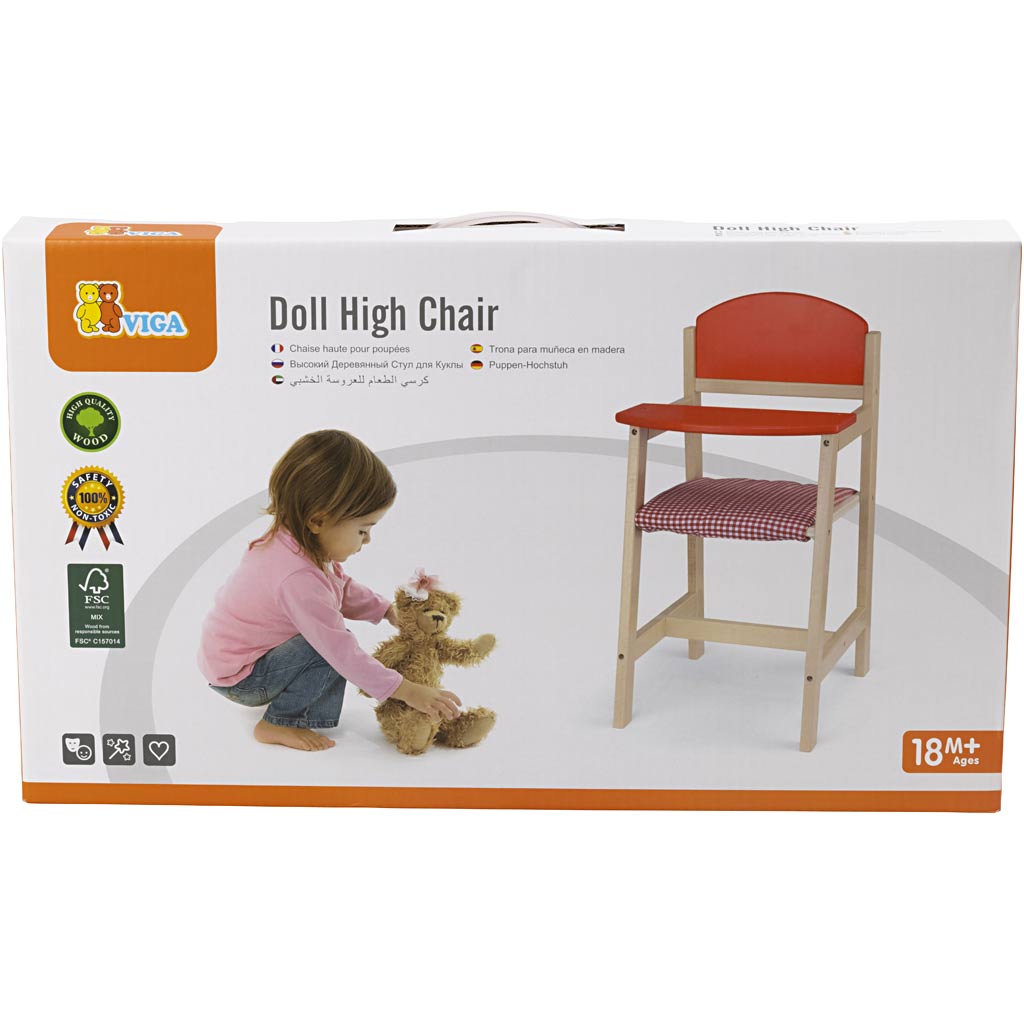 VIGA houten poppenstoel, afm 29x31x60 cm, 1 stuk [HOB-907666]
