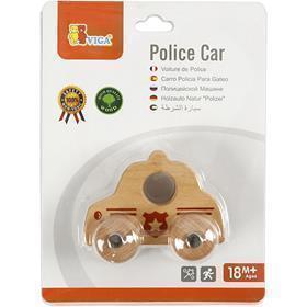 VIGA Kleine Houten Politiewagen, politieauto, afm 9x7,5 cm, 1 stuk [HOB-907671]