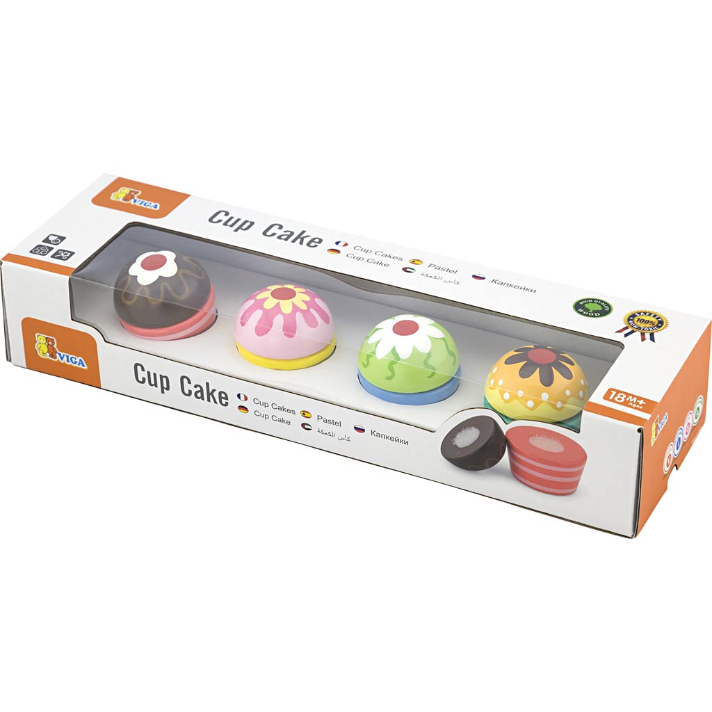 VIGA cupcakes, afm 4x5,5 cm, 4 onderdelen/ 1 doos [HOB-907721]