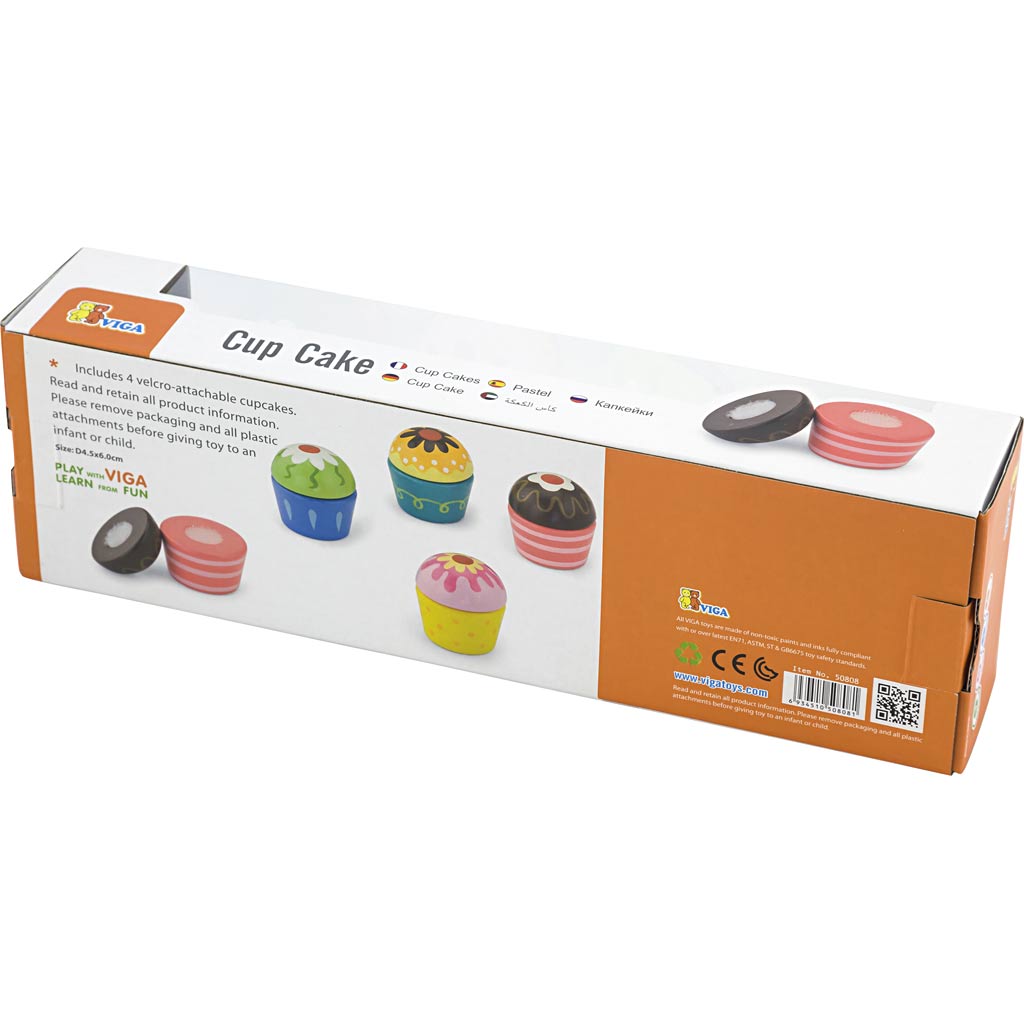 VIGA cupcakes, afm 4x5,5 cm, 4 onderdelen/ 1 doos [HOB-907721]