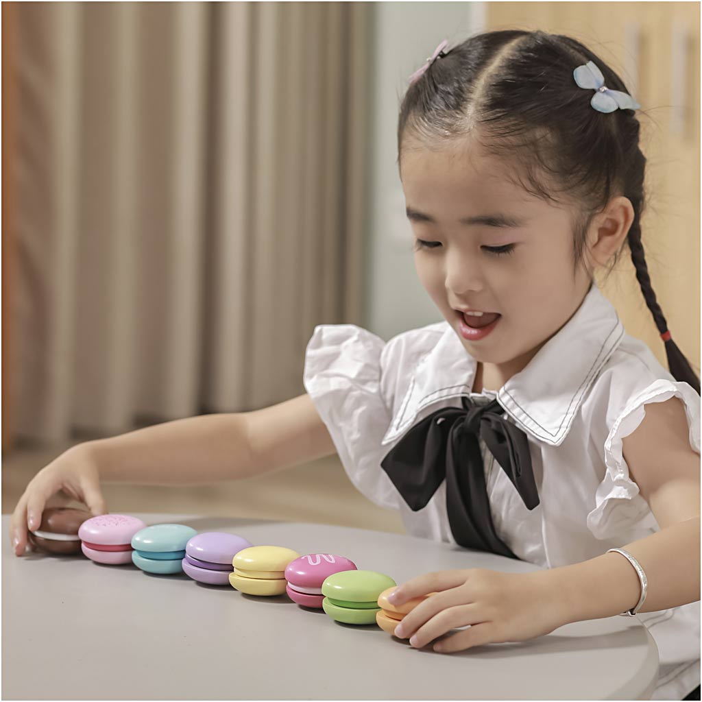 VIGA houten macarons, afm 4,5 cm, 8 stuk/ 1 doos [HOB-907723]