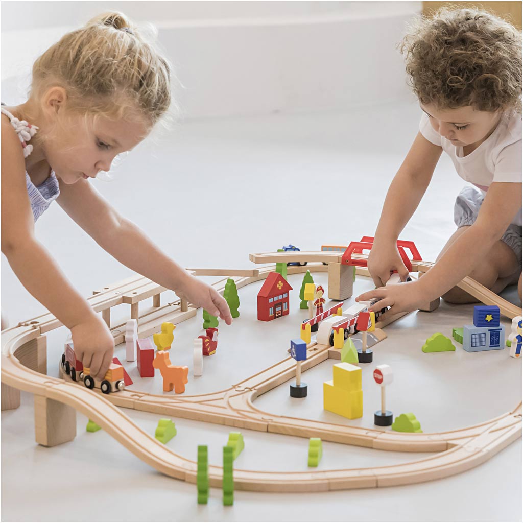 VIGA Spoorweg en stad, 90 onderdelen/ 1 set [HOB-907741]
