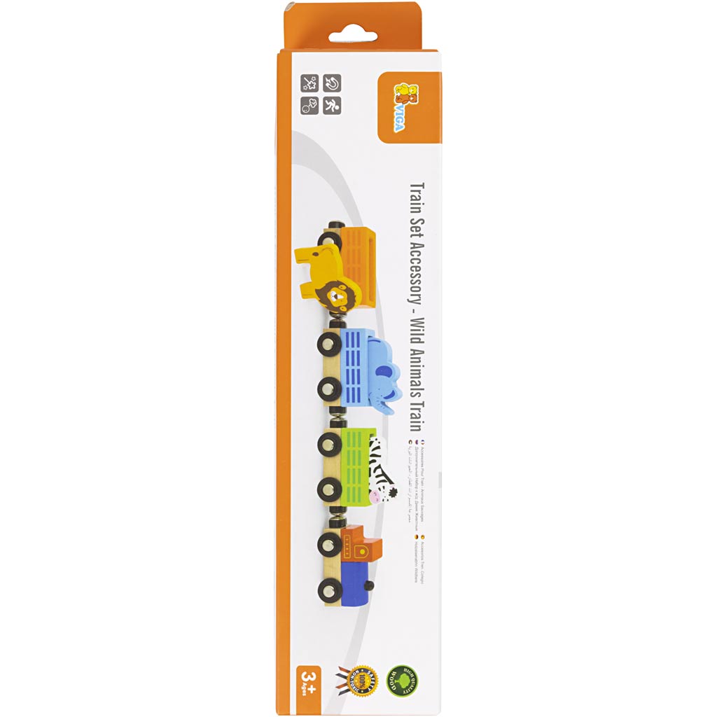 VIGA spoorwegaccessoires, trein met dieren, 7 onderdelen/ 1 set [HOB-907748]