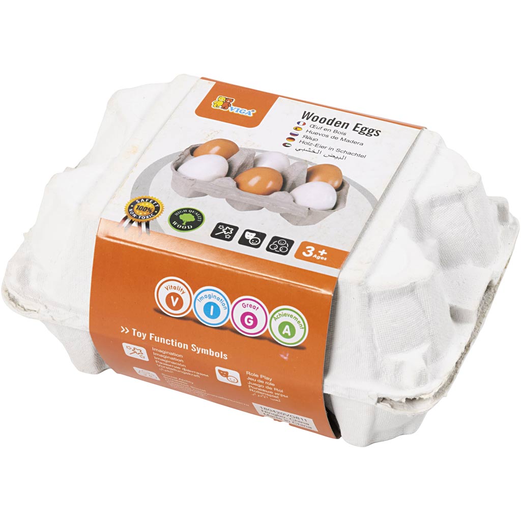 VIGA houten eieren, 6 onderdelen/ 1 stuk [HOB-907796]