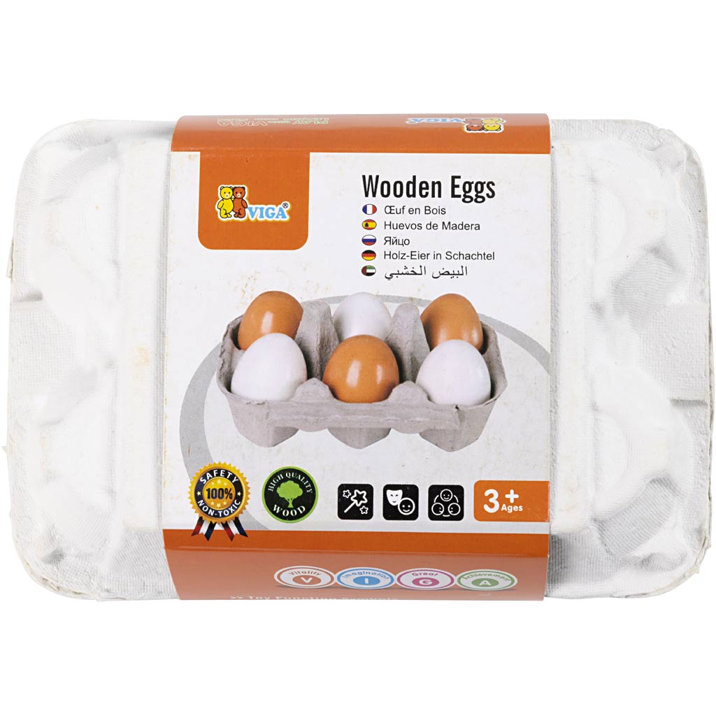 VIGA houten eieren, 6 onderdelen/ 1 stuk [HOB-907796]