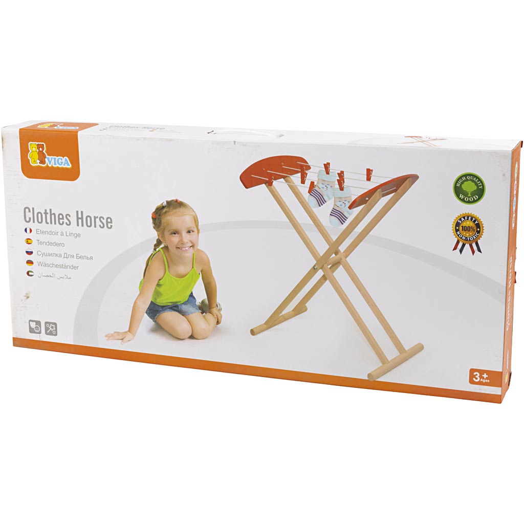 VIGA houten speeldroogrek, afm 41x61x34 cm, 1 stuk [HOB-907798]