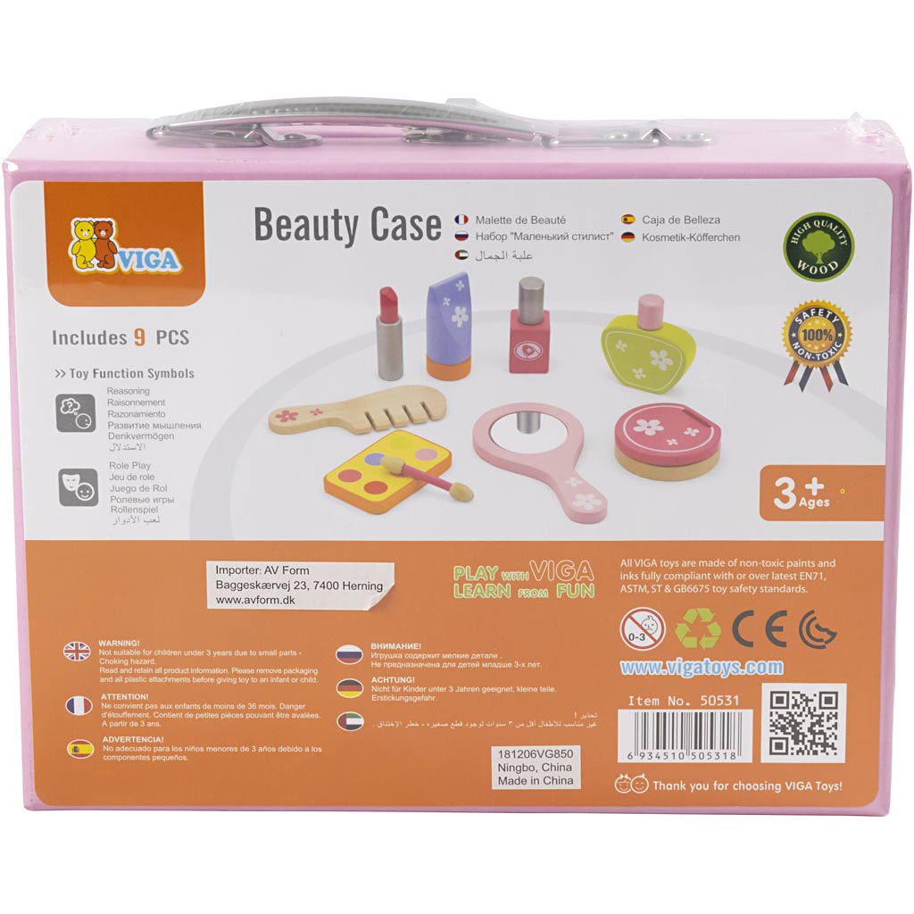 VIGA houten schoonheidsspeelset, 10 onderdelen/ 1 set [HOB-908491]