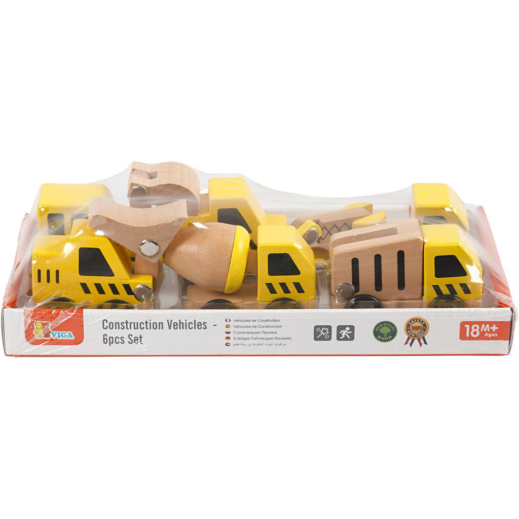 VIGA mini-auto's, gravers en bouwvoertuigen, afm 7-9 cm, 6 onderdelen/ 1 set [HOB-908496]