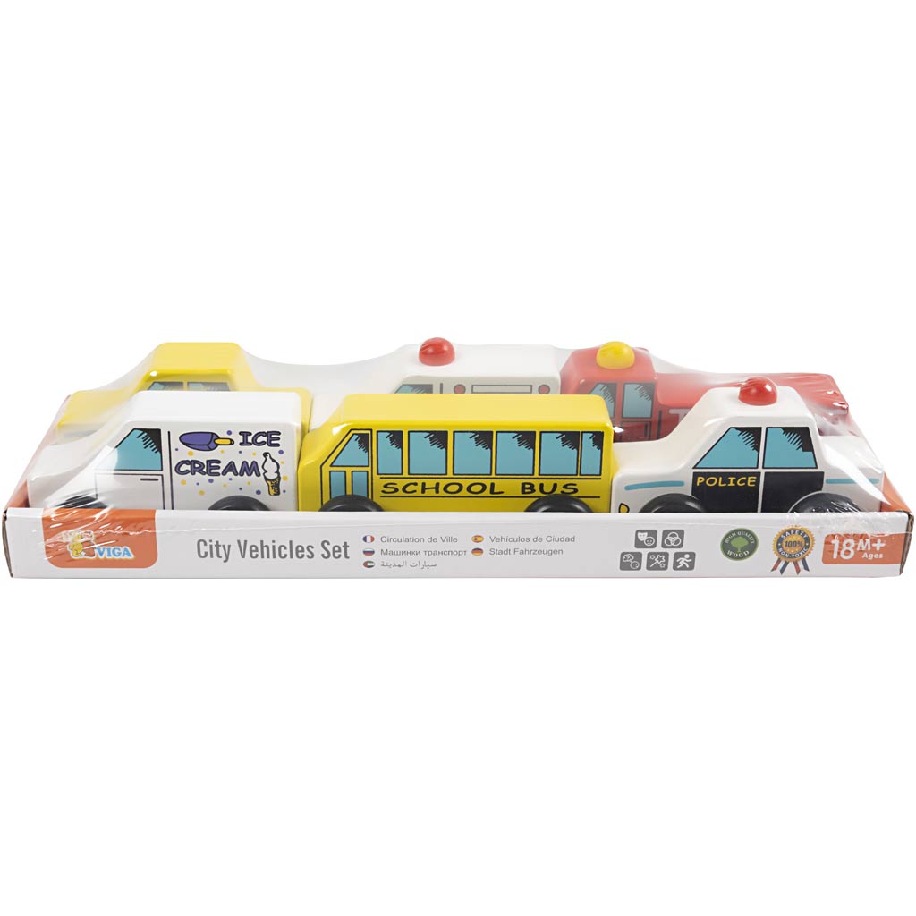 VIGA mini-auto's, commerciële voertuigen, afm 7-9 cm, 6 onderdelen/ 1 set [HOB-908497]