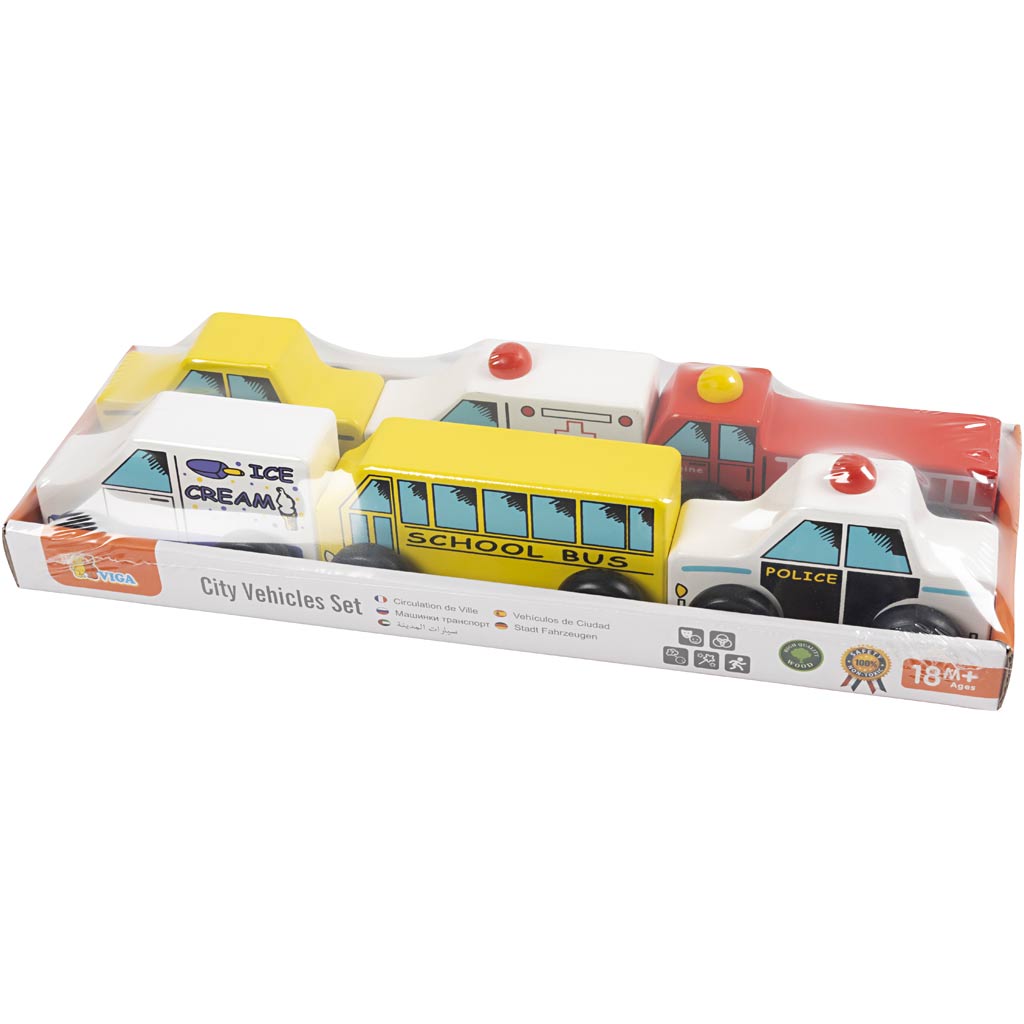 VIGA mini-auto's, commerciële voertuigen, afm 7-9 cm, 6 onderdelen/ 1 set [HOB-908497]