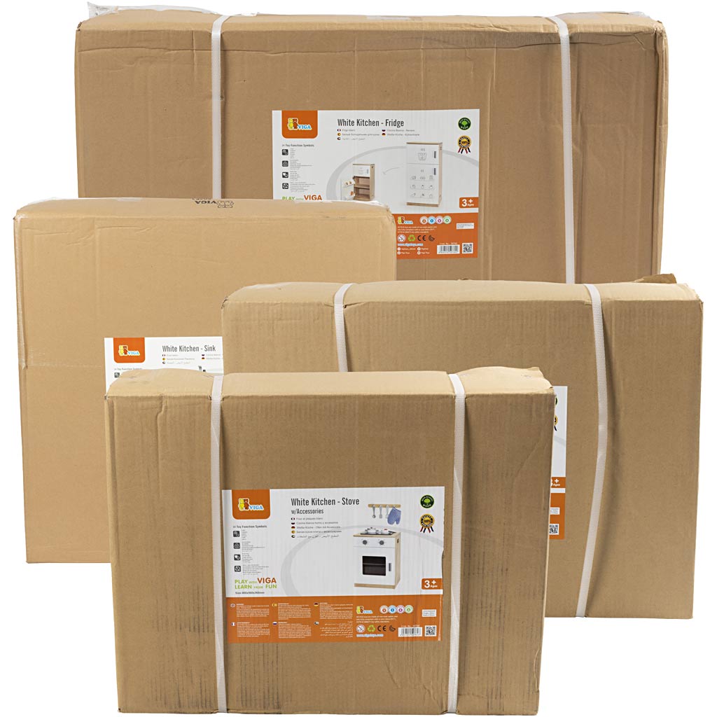 VIGA Speelkeuken, H: 55-79 cm, D: 34 cm, B: 40 cm, 4 onderdelen/ 1 set [HOB-908574]
