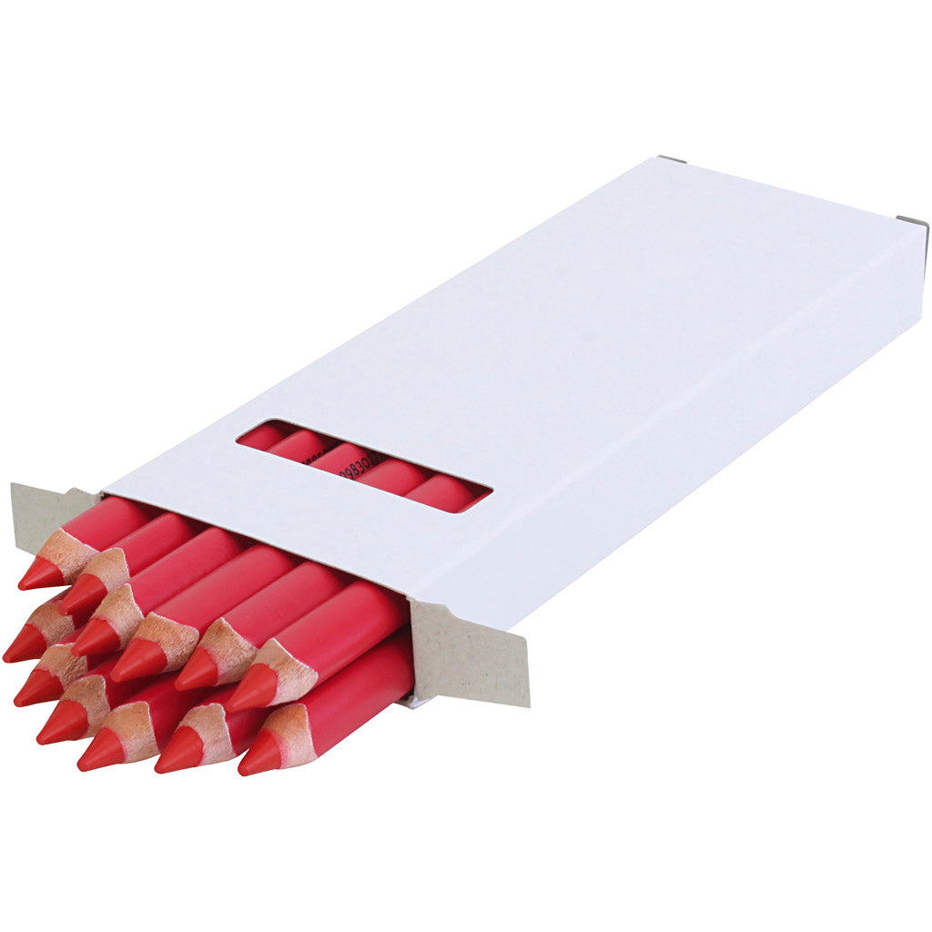 Edu Jumbo Kleurpotlood, dikte 10 mm, vulling 6,25 mm, donkerrood, 12 stuk/ 1 doos [HOB-408034]
