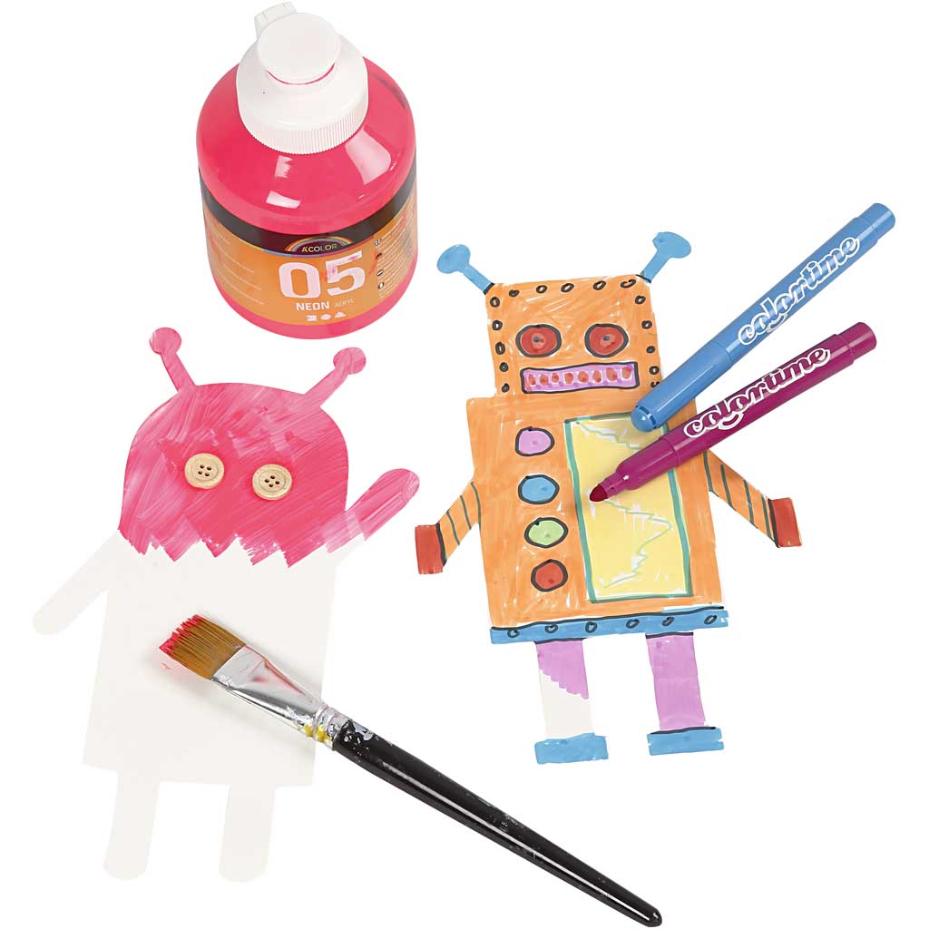 Robotten, H: 22,5-24 cm, B: 15-16 cm, 230 gr, wit, 16 stuk/ 1 doos [HOB-95207]