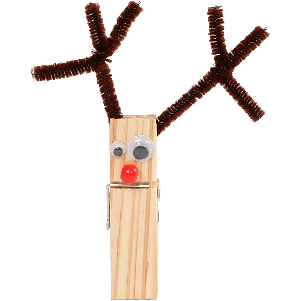 Pret met wasknijpers en chenilledraad, diverse kleuren, 1 set [HOB-97434]