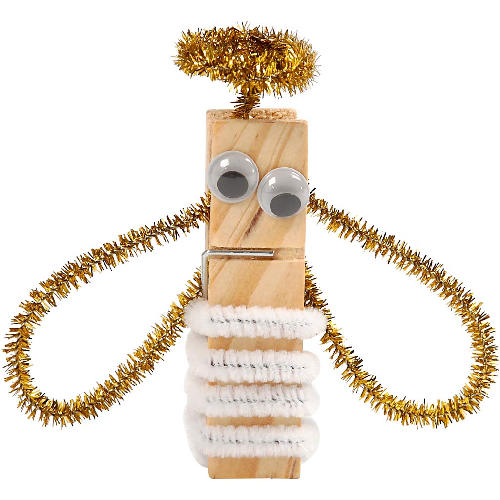 Pret met wasknijpers en chenilledraad, diverse kleuren, 1 set [HOB-97434]