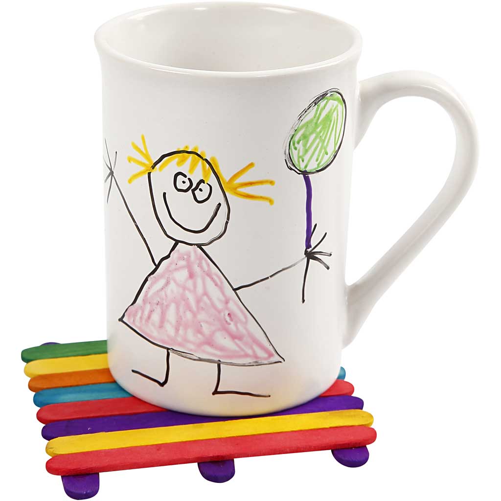 Glitter en houten stokjes, diverse kleuren, 1 set [HOB-97435]