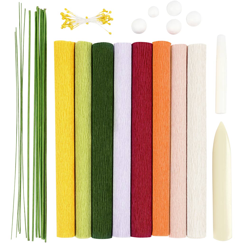 Starter Hobbyset Crêpepapier, diverse kleuren, 1 doos [HOB-97738]