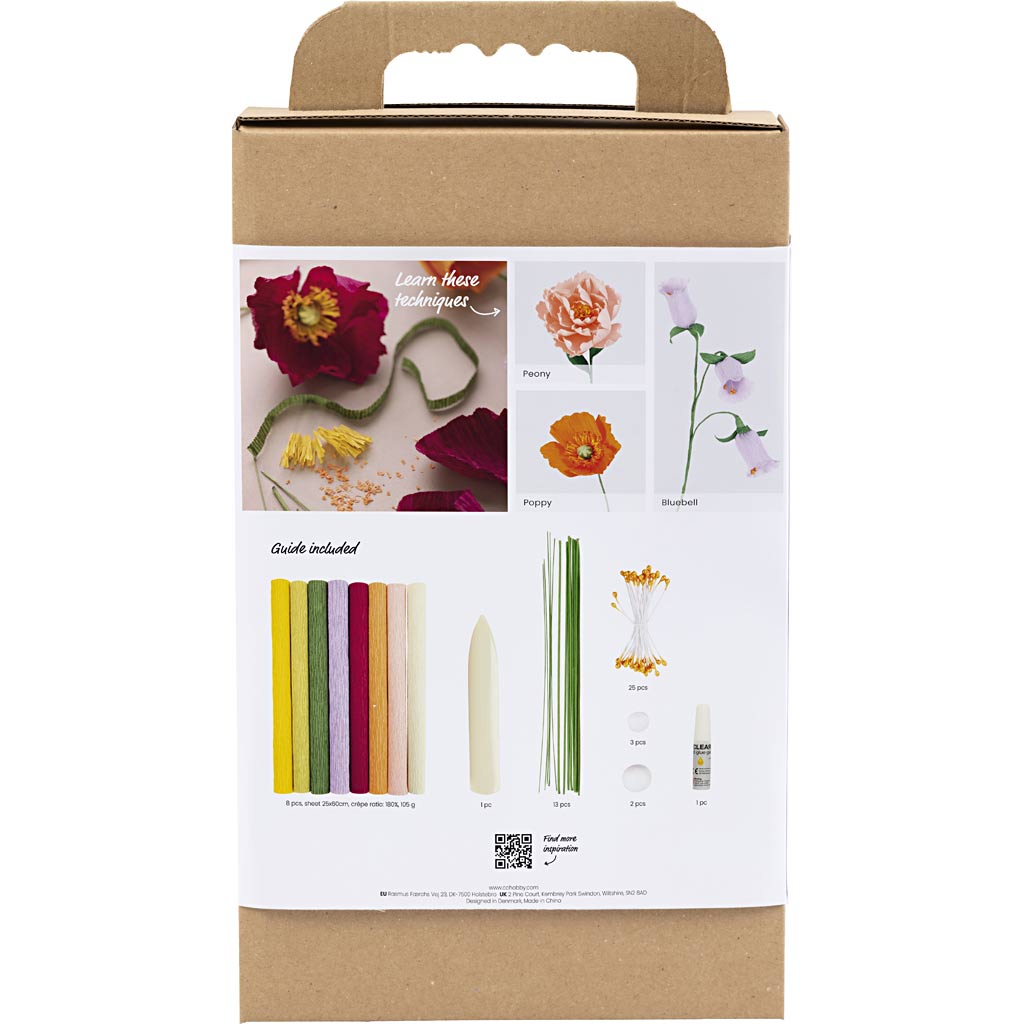 Starter Hobbyset Crêpepapier, diverse kleuren, 1 doos [HOB-97738]