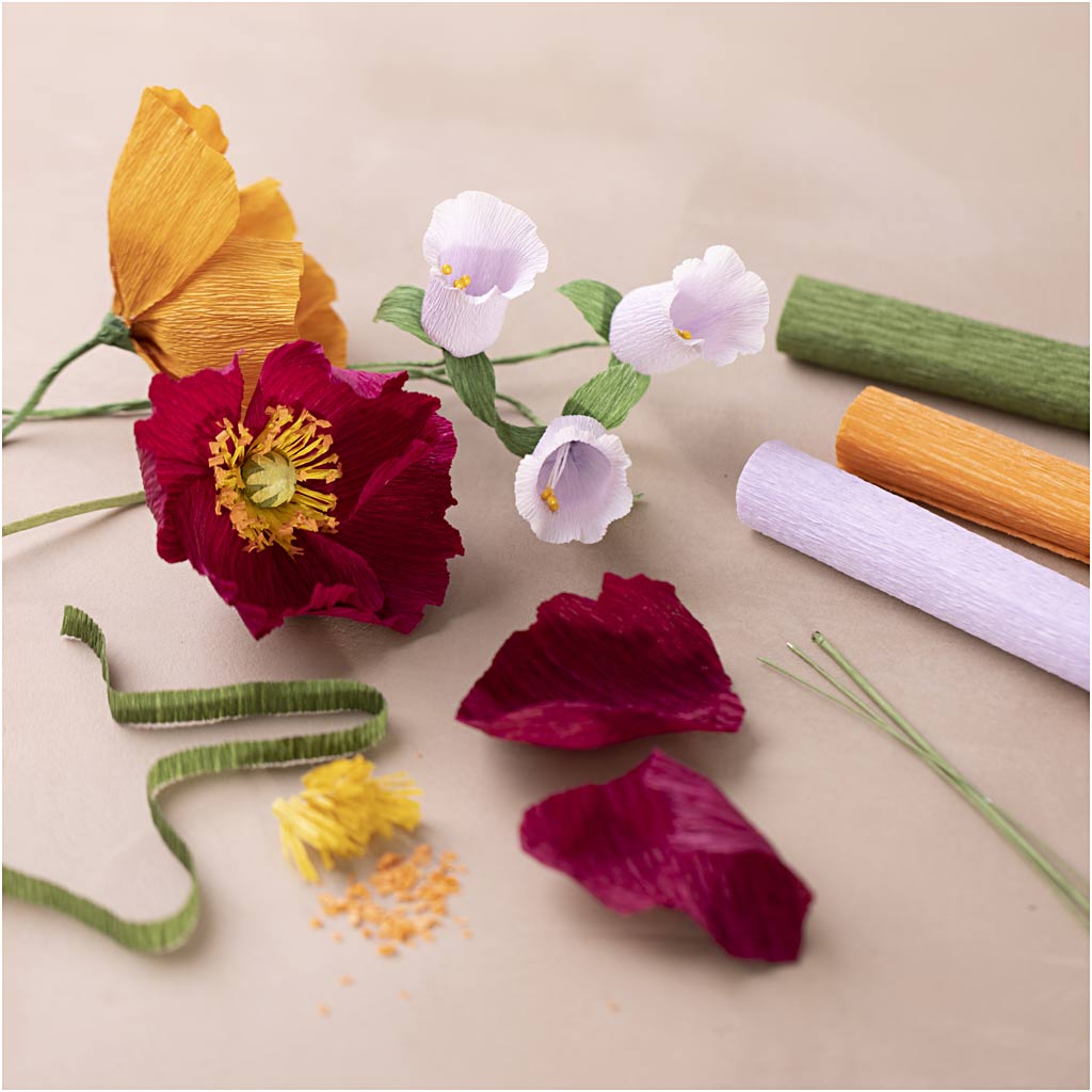 Starter Hobbyset Crêpepapier, diverse kleuren, 1 doos [HOB-97738]