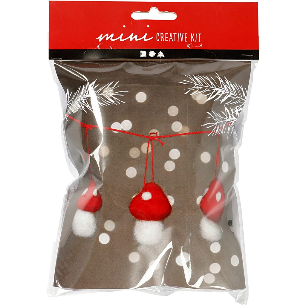 Creative mini kit, hangende paddestoelen, H: 5.5 cm, 1 set [HOB-977406]