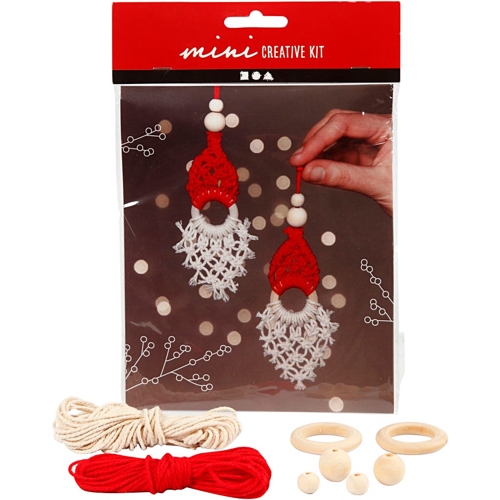 Creative mini kit, macramé elf, H: 14 cm, 1 doos [HOB-977410]