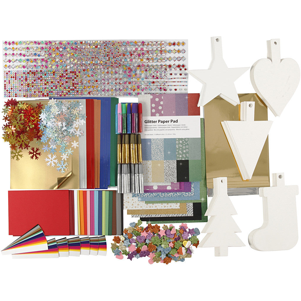 Kerst decoratie set, diverse kleuren, 1 set [HOB-97780]