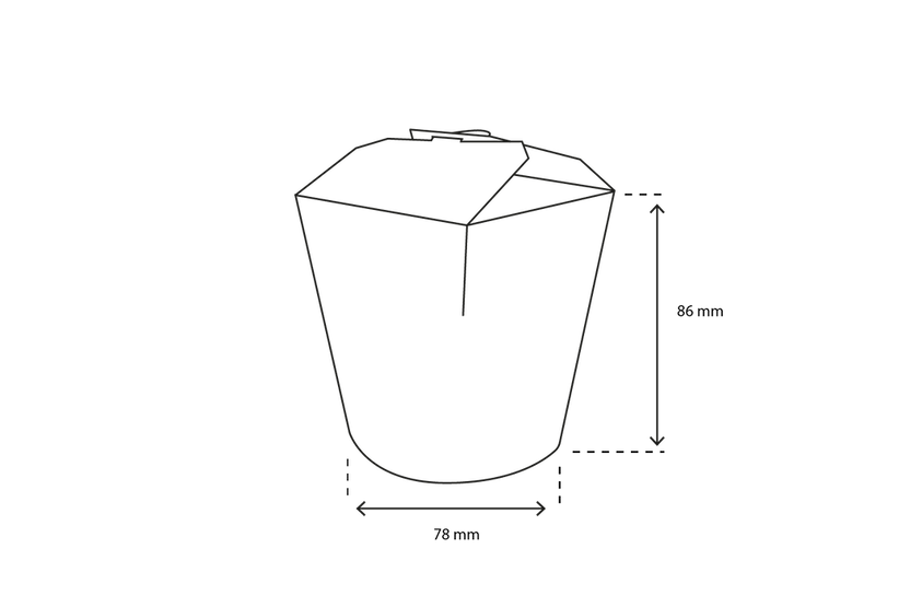 Wok to Go beker karton 8x8,6 cm 16oz 400ml wit (500 stuks) [TK-9987001]