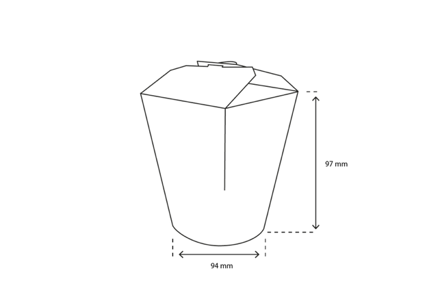 Wok to Go beker karton 9,4x9,7 cm 26oz 750ml wit (500 stuks) [TK-9987002]