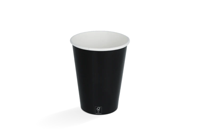 Milkshakebeker karton klein 360ml Ø9 cm 12oz zwart FSC®Mix (500 stuks) [TK-9987081]