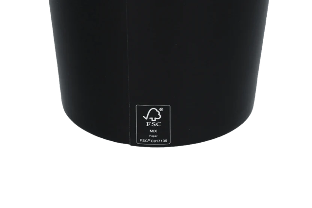 Milkshakebeker karton klein 360ml Ø9 cm 12oz zwart FSC®Mix (500 stuks) [TK-9987081]