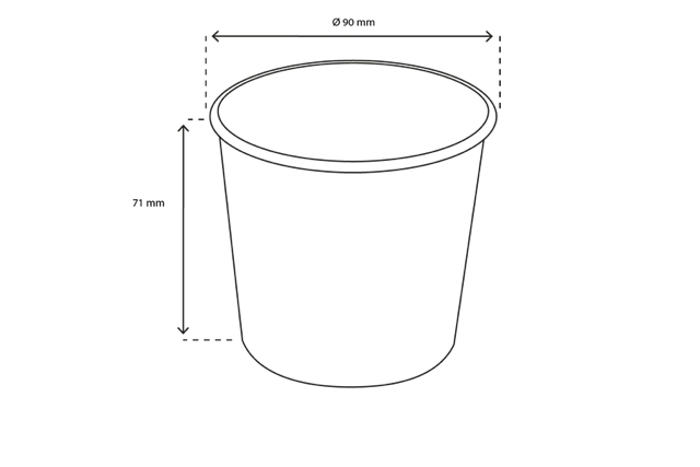 Ijsbeker karton 360ml Ø9 cm 12oz zwart FSC®Mix (1.000 stuks) [TK-9987090]